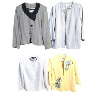 Women's Medium 8 10 Blazer Suit Separate Jacket Top Wholesale Bulk Lot of 4 M